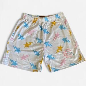 Eric Emanuel x Bape shorts white/yellow/blue/pink - size M